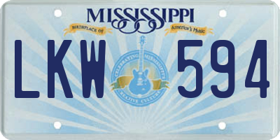 MS license plate LKW594
