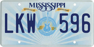 MS license plate LKW596