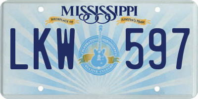 MS license plate LKW597