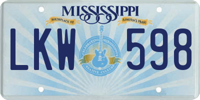 MS license plate LKW598