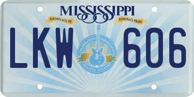MS license plate LKW606