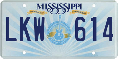 MS license plate LKW614