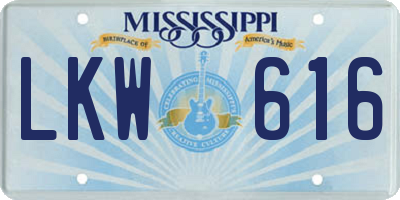 MS license plate LKW616