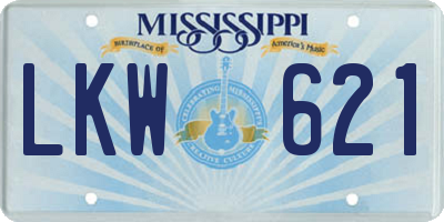 MS license plate LKW621
