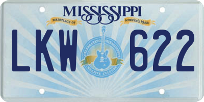 MS license plate LKW622