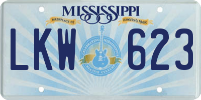 MS license plate LKW623