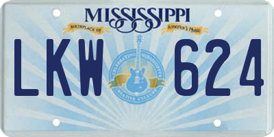 MS license plate LKW624