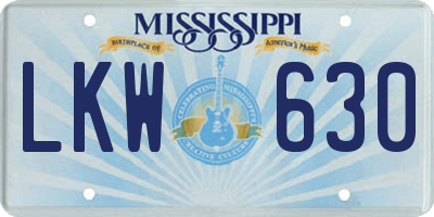 MS license plate LKW630