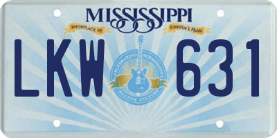 MS license plate LKW631
