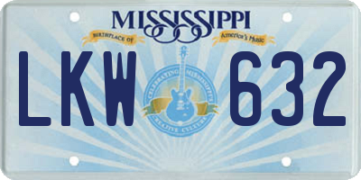 MS license plate LKW632