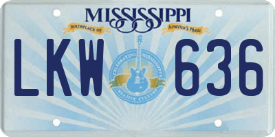 MS license plate LKW636