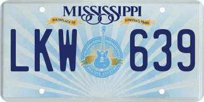 MS license plate LKW639