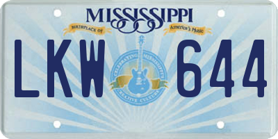 MS license plate LKW644