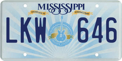 MS license plate LKW646