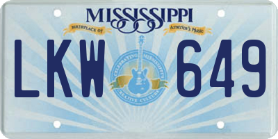 MS license plate LKW649