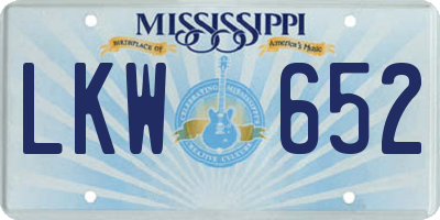 MS license plate LKW652