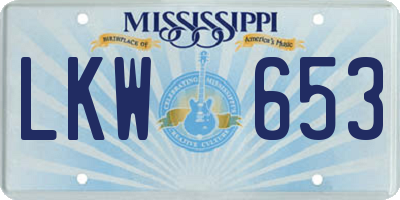 MS license plate LKW653