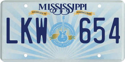 MS license plate LKW654