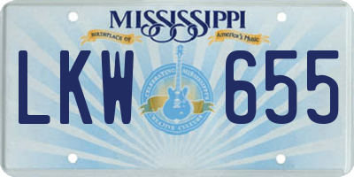 MS license plate LKW655