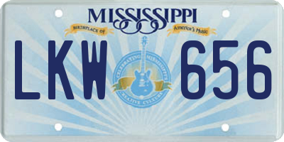 MS license plate LKW656