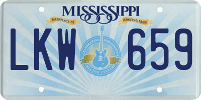 MS license plate LKW659