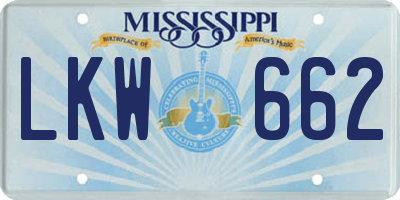 MS license plate LKW662