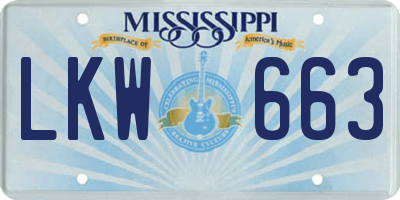 MS license plate LKW663