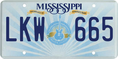 MS license plate LKW665