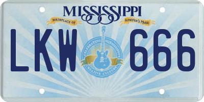 MS license plate LKW666