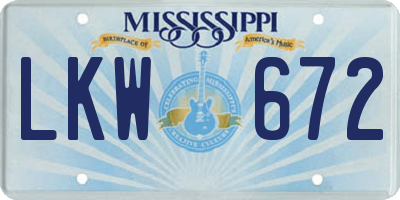 MS license plate LKW672