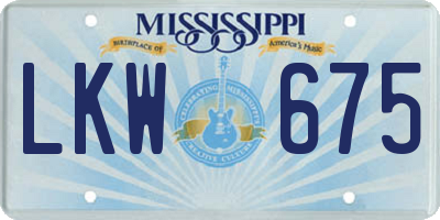 MS license plate LKW675