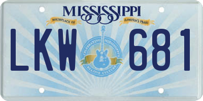 MS license plate LKW681