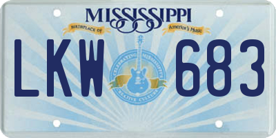 MS license plate LKW683