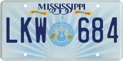 MS license plate LKW684