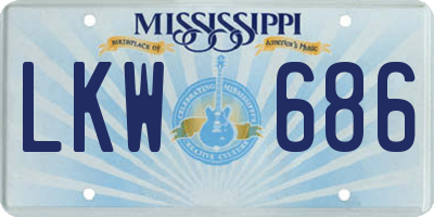 MS license plate LKW686