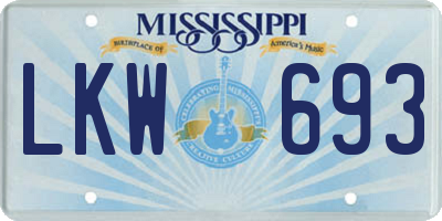 MS license plate LKW693