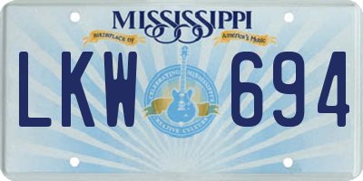 MS license plate LKW694