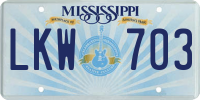 MS license plate LKW703