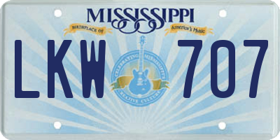 MS license plate LKW707