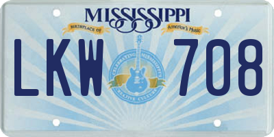 MS license plate LKW708