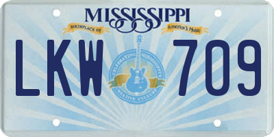 MS license plate LKW709