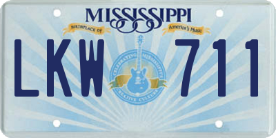 MS license plate LKW711