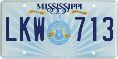 MS license plate LKW713