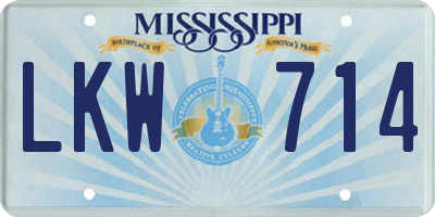 MS license plate LKW714
