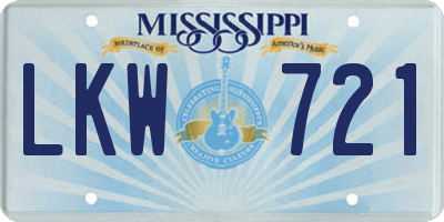 MS license plate LKW721
