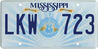 MS license plate LKW723