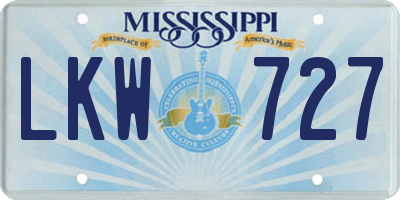 MS license plate LKW727