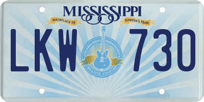 MS license plate LKW730