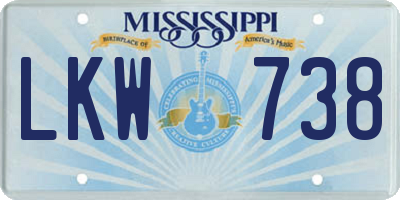 MS license plate LKW738