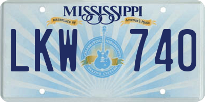 MS license plate LKW740